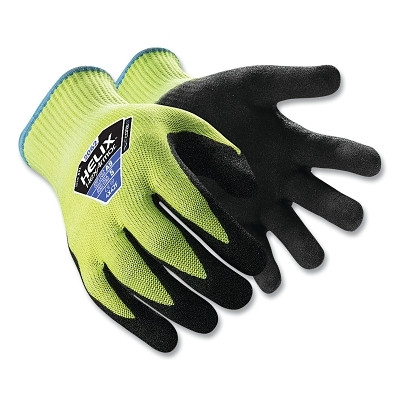 HexArmor 2062-XXXL Helix Core9 Technology Cut-Resistant Gloves, 2062, A9 Cut, 3X-Large, Hi-vis Green with Black Coating