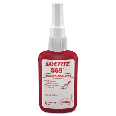 Loctite 135492 569 Thread Sealant, Hydraulic Sealant, 50 mL Bottle, Brown