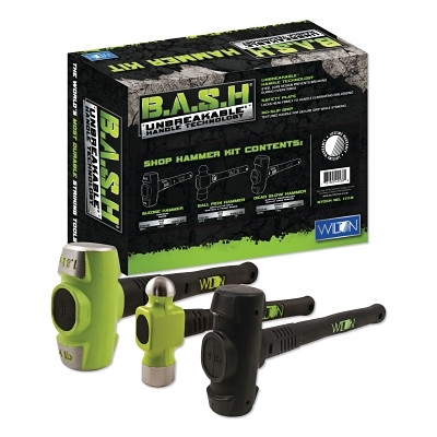 Wilton B.A.S.H 11112 Shop Hammer Kit, 5 lb; 3-1/4 lb; 5-1/2 lb, Rubber/Steel
