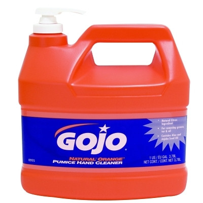 Gojo 095504 Natural Orange Pumice Hand Cleaner, Citrus, Bottle w/Pump, 1 gal