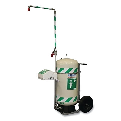 Hughes 40K45G Mobile Self-Contained Emergency Safety Shower with Eye/Face Wash, 30 gal, Stainless Steel
