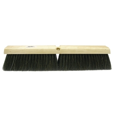 Weiler 42017 Horsehair/Tampico Medium Sweep Brushes, 24 in Hardwood Block, 3 in Trim L, BK
