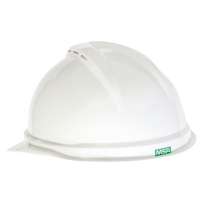 MSA 10034027 V-Gard 500 Protective Caps and Hat, 6 Point Ratchet, White