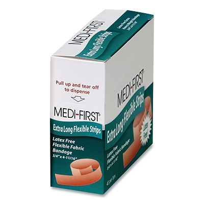 MEDI-FIRST 62178 Lightweight Cloth Bandage,3/4 in W, 4-11/16 in L, Strip, Fabric