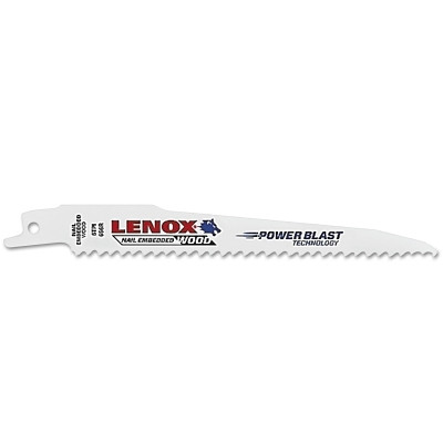 Lenox 20572656R Wood Bi-Metal Reciprocating Saw Blade, 6 in L x 3/4 in W x 0.050 Thick, 6 TPI, 5 EA/PK