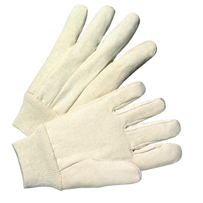 Anchor Brand 90908I Premium Grade Cotton Canvas Single-Palm Gloves, Knit Wrist, Natural, Large