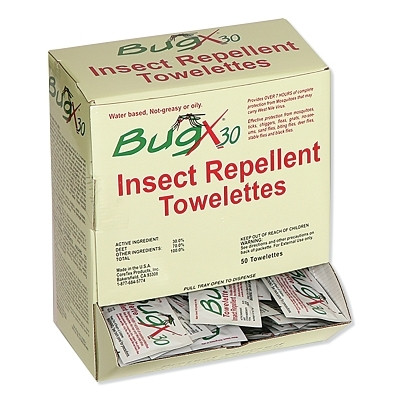 First Aid Only 18750 BugX30 DEET Wipe, 5mL, Packets, 50 per Box
