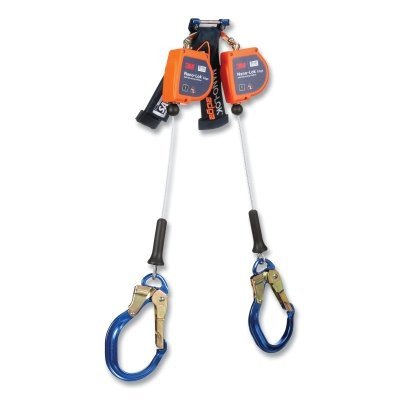 DBI-SALA 3500277 Nano-Lok Edge Self-Retracting Lifeline, 8 ft, Rebar Snap Lock Hook, 420 lb, 2 Legs, Galvanized Cable