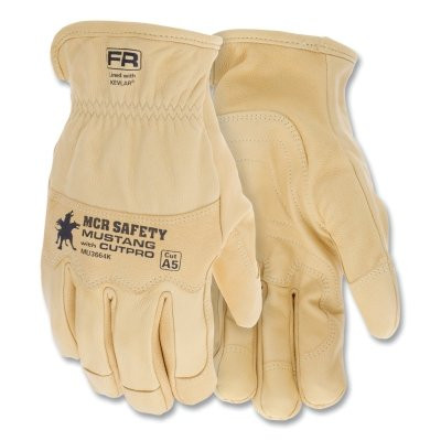 MCR Safety MU3664XL Mustang HiDex Premium Goatskin Drivers Utility Work Gloves, X-Large, Unlined, Honey Gold