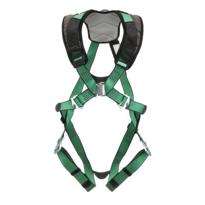 MSA 10206102 V-FORM+ Full-Body Harness, Back D-Ring, XL, QC Chest/Leg Strap Buckles, Shoulder Padding