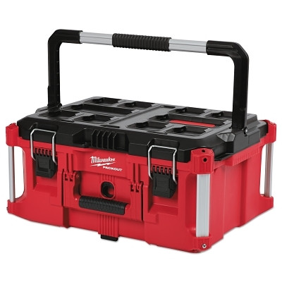 Milwaukee Tool 48228425 PACKOUT Large Tool Box, 100 lb Capacity, 22.1 W x 16.2 D x 11.1 H, Plastic, Red