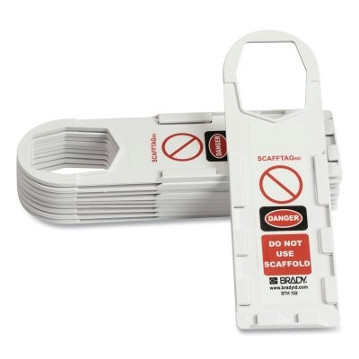 Brady 104111 ScaffTag Tag Holder, 3.5 in W, Black; Red on White