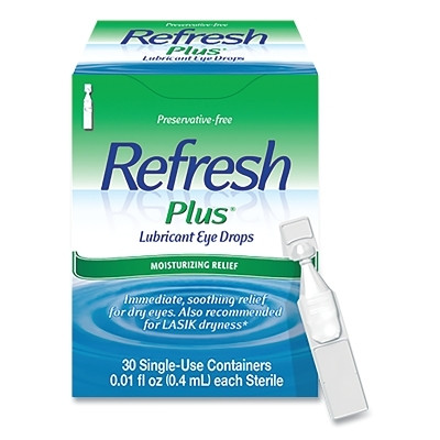 Refresh Plus 23672 Lubricant Eye Drop, 0.1 ml, Vial