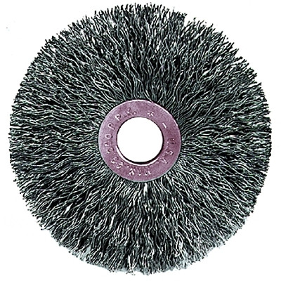 Weiler 15563 Copper Center Wire Wheel, 3 in D x 5/8 in W, .0118 in Steel Wire, 20,000 rpm
