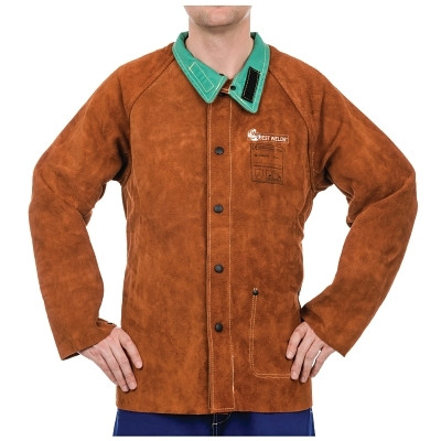 Best Welds 1200XL Split Cowhide Leather Jacket, X-Large, Lava Brown