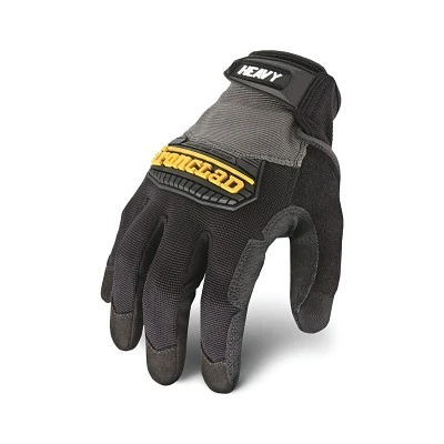 Ironclad HUG-05-XL Heavy Utility Gloves, Synthetic Leather with Duraclad Palm/TPR Knuckle/Nylon BOH, X-Large, Black/Gray