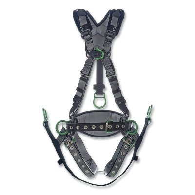 MSA 10195206 V-FIT Derrick Harness, Chest and Hip D Rings, Extra Large, Tongue Buckle Leg Straps