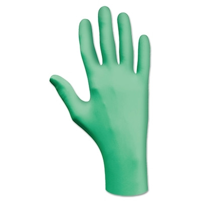 SHOWA 1005L Disposable Natural Rubber Latex Gloves, Lightly Powdered, 5 mil, Large, Green