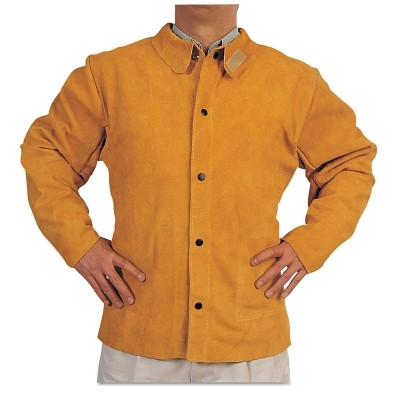 Best Welds Q1M Split Cowhide Leather Welding Jacket, Medium, Golden Brown