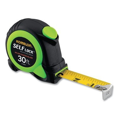 Komelon USA SL2830 Self Lock Measuring Tape, 1 in x 30 ft, Green/Black