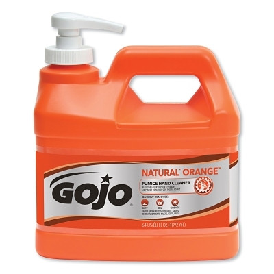 Gojo 095804 Natural Orange Pumice Hand Cleaner, Citrus, Bottle w/Pump, 1/2 Gallon