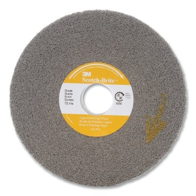 Scotch-Brite 7000000730 Deburring Wheel, 6 in x 1 in, Super Fine, Silicon Carbide, 6000 rpm