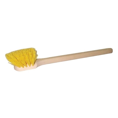 Weiler 44016 Wood Block Utility Scrub Brush, 2 in Trim L, 20 in Handle, Yellow