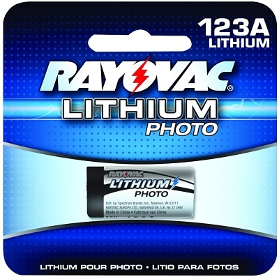 RAYOVAC RL123A1G Photo Batteries, Lithium, 3V, 123A