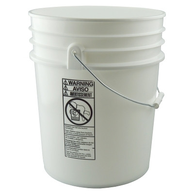Freund 1141T05 Plastic Pail, 5 gal, 12.24 in dia x 14.5 in H, White, Includes EZ Lid
