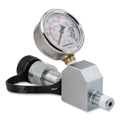 Enerpac GA45GC Hydraulic Pressure Gauge, 45 Degree Adaptor Assembly, For GA-Series, 0 to 10000 psi, 3/8 in NPTF Male, CR-400 Coupler