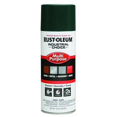 Rust-Oleum 1638830 Industrial Choice 1600 System Enamel Aerosol, 12 oz, Hunter Green, High-Gloss