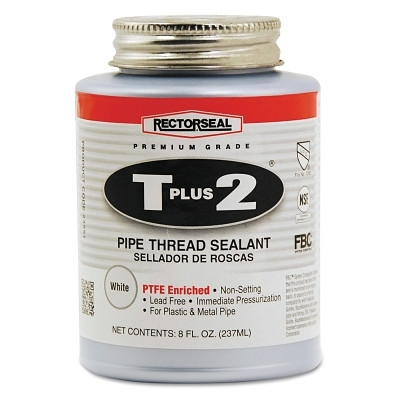 Rectorseal 23551 T Plus 2 Pipe Thread Sealants, 1/2 Pint Can, White