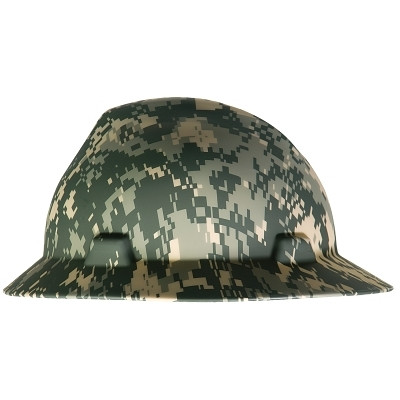 MSA 10104254 Freedom Series V-Gard Helmet, Fas-Trac III 4 Point Ratchet, Slotted, Hat, Camouflage