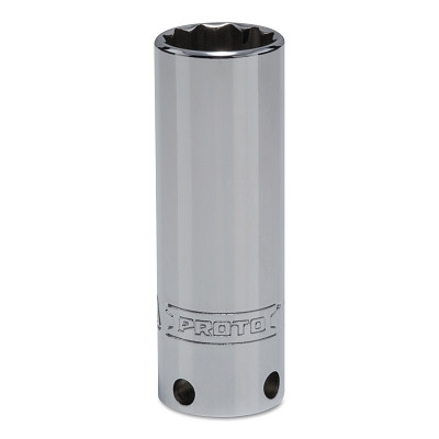 Proto J5018MTT Tether-Ready Drive Deep Sockets, 3/8 in Drive, 18 mm, 2 3/4 in L, 12 Points