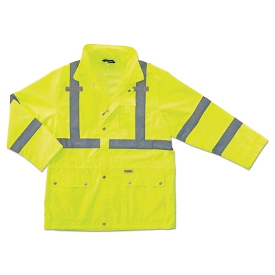 Ergodyne 24326 GloWear 8365 Class 3 Rain Jacket, Poly, Lime, 2X-Large