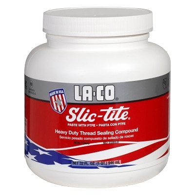 LA-CO 42013 Slic-Tite Paste Thread Sealant with PTFE, 32 oz, Jar, White