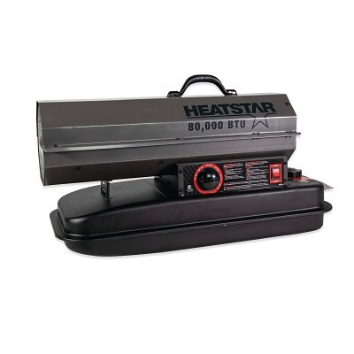 HeatStar F105501 HeatStar Portable Kerosene Forced-Air Heater, HS80KT, 80000 Btu/h, 6 gal, 110 V to 115 V, Heater Only
