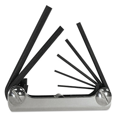 Eklind Tool 21171 Metric Fold-Up Hex Key Set, 7 per Fold-Up, Hex Tip, Metric, Short