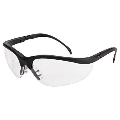 MCR Safety KD110AF Klondike KD1 Series Protective Eyewear, Clear Polycarbonate Lens, UV-AF Anti-Fog, Black Nylon Frame