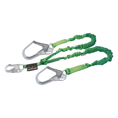 Miller by PIP 231MZ76FTGN Manyard II Shock-Absorbing Lanyard, Two Locking Rebar Hooks, 1 Leg