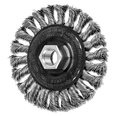 Advance Brush 82296 Full Cable Twist Knot Wheel, 4 D x 3/8 W, .02 in Stainless Steel, 20,000 rpm