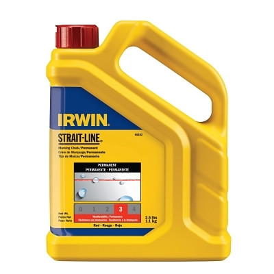 Irwin 65202 Strait-Line Permanent Staining Marking Chalk 2.5 lb, Bottle, Red