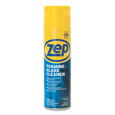 Zep Professional ZUFGC19 Streak-Free Glass Cleaner, 19 oz, Aerosol Can, Foaming, Ammonia Free