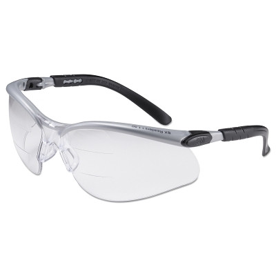 3M 7000127662 BX Dual Reader Safety Eyewear, +2.0 Diopter Polycarbon Anti-Fog Lenses, Silver/Black Frame