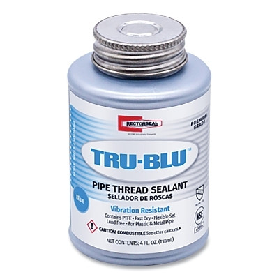 Rectorseal 31631 Tru-Blu Pipe Thread Sealant, 4 oz Brush Top Can, Blue