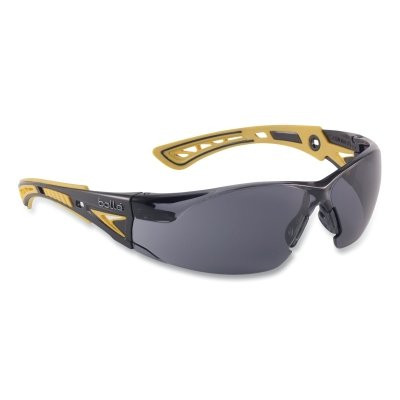 Bolle Safety 40244 Rush+ Series Safety Glasses, Smoke Lens, Platinum Anti-Fog, Gold/Black Temples