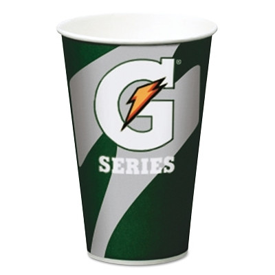 Gatorade 50148SM-22 Logo Cup, 12 oz, White/Green/Orange, PROMO