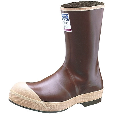 Servus 22214-11 Neoprene Dipped Safety Footwear, Steel Toe, Size 11, 15 in H, Copper/Tan with Chevron Sole