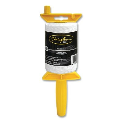 Stringliner 25453 PRO Mason's Line Reel, 500 ft Braided #18 Nylon with Reel, White