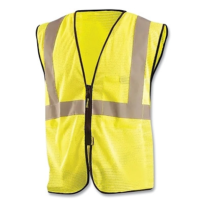 OccuNomix ECO-GCZ-Y2/3X High Visibility Value Safety Vest, Std, Class 2 Type R, Polyester Mesh, 2 in Refl Tape, 1 Pocket, 2XL/3XL, Yellow
